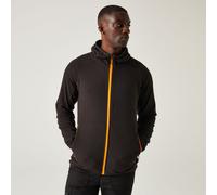 Regatta Mens Navigate Full Zip Fleece Jacket, Black/Orange Pop, M