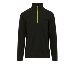 Regatta Mens Navigate Half Zip Fleece - Black/Lime Green - M - Black/Lime Green