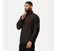 Regatta Professional Men's Navigate Half Zip Fleece with Hood & Contrasting Zip, Lightweight Midlayer - Perfect for Outdoors, Walking & Hiking Black