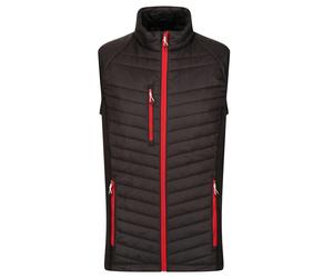 Regatta Mens Navigate Hybrid Body Warmer - Black/Classic Red - M - Black/Classic Red - 100% Mixed