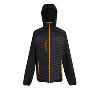 Regatta Mens Navigate Quilted Hybrid Jacket (Black/Orange Pop) - Size 3XL