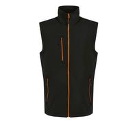 Regatta Mens Navigate Softshell 2 Layer Body Warmer (Black/Orange Pop) - Size 3XL