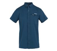 Regatta Mens Packaway Short-Sleeved Travel Shirt - Moonlight Denim - L - Moonlight Denim - 96% Recycled Polyester/4% Elastane