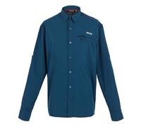 Regatta Mens Checked Packaway Long-Sleeved Travel Shirt - Moonlight Denim - XL - Moonlight Denim
