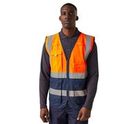 Regatta Mens Pro Executive Hi-Vis Vest (L) (Orange/Navy)