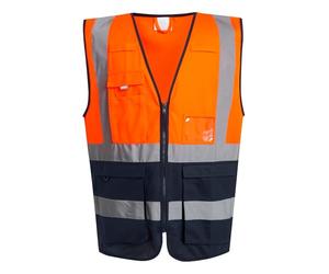 Regatta Mens Pro Executive Hi-Vis Vest (L) (Orange/Navy)