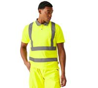 Regatta Professional Mens Hi-Vis Short-Sleeved Polo Shirt Yellow 4XL UPF 40+ Moisture Wicking