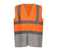Regatta Mens Pro Two Tone Hi-Vis Vest (L) (Fluro Orange/Seal Grey)