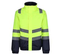 Regatta Mens Professional Hi Vis Reflective Bomber Jacket, Yellow/Navy, XL EU