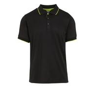 Regatta Men's Polo Shirt Navigate Recycled Short Sleeve Black/Lime XL