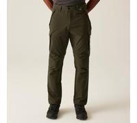 Regatta Men's Water-repellent Questra Cargo Trousers Dark Khaki, Size: 32 R - Sale