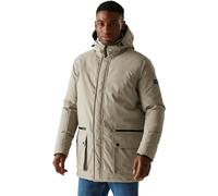 Regatta Rhodo Mens Waterproof Jacket Cream Padded Hooded Pockets Breathable Coat