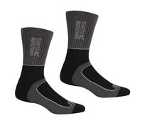 Regatta Mens Samaris 2 Season Socks (Pack of 2) (Black/Dark Steel) - Multicolour - Size UK 9-12