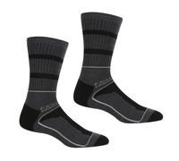 Regatta Mens Samaris 3 Season Socks (Pack of 2) (Black/Dark Steel) - Size UK 9-12