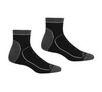 Regatta Mens Samaris Trail Ankle Socks (Pack of 2) (Black/Dark Steel) - Multicolour - Size UK 6-9