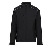 Regatta Sandstorm black men's softshell reflective trim jacket #TRA651