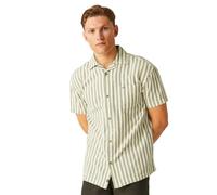 Regatta Men's Shorebay II Short Sleeve Shirt, XXL, Fauna/Antique White Stripe (Cotton, UV30+ Protection)