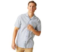 Regatta Men's Shorebay Ii Short Sleeve Shirt, Coronet Blue/White Striped, M