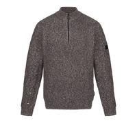 Regatta Mens Solomon Marl Knitted Zip Neck Sweatshirt (Dark Grey) - Size X-Large