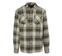 Regatta Mens Thamos Checked Long-Sleeved Shirt (Dark Khaki/Moonstruck) - Dark Green - Size Small