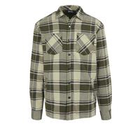 Regatta Mens Thamos Checked Long-Sleeved Shirt - Dark Khaki/Moonstruck - S - Dark Khaki/Moonstruck - 100% Organic Cotton
