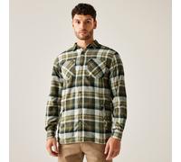 Regatta Thamos Long Sleeved Checked Shirt: Dark Khaki Check: XL Size: