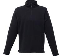 Regatta Mens Thompson Half Zip Micro Fleece Top Pullover Jacket - Black & Navy