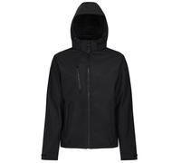 Regatta Mens Venturer Hooded Soft Shell Jacket - Black/Black - S - Black/Black - 100% Polyester