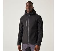 Regatta Navigate black/grey men's fleece-lined hooded softshell jacket #TRA705