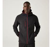 Regatta Navigate black/red men's fleece-lined hooded softshell jacket #TRA705