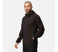 Regatta Professional Men's Navigate Full Zip Fleece with Hood & Contrasting Zip, Lightweight Midlayer - Perfect for Outdoors, Walking & Hiking Black
