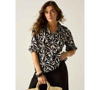 Regatta Nofino Cotton Rich Broderie Floral Blouse Beige