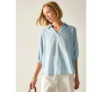 Regatta Nofino Cotton Rich Striped V-Neck Blouse Blue Mix