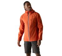Regatta Mens Oklarna Waterproof Windproof Breathable Hooded Jacket - Brick