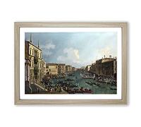 Regatta On The Grand Canal by Giovanni Canaletto Framed Print | A2 Oak Framed Wall Art | Ready to Hang | Modern Nature Picture | Living Room Bedroom Lounge Office