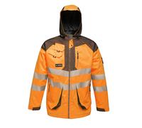 Regatta Men's Parka TRA340LA7BV Tactical Hi-Vis Waterproof Hooded Jacket Orange/Grey L