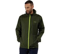 Regatta Pack-it III Waterproof Jacket Mens - pac a mac - raincoat - hiking, running, cycling, travel, golf zip lightweight windproof rain men - packable, RMW281, Bright Kiwi, XS