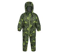 Regatta POBBLE Waterproof and Breathable Printed Jumpsuit, Cypress green, 6-12 Months