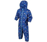 Regatta POBBLE Waterproof and Breathable Printed Jumpsuit, Nautical Blue, 2-3 Yrs