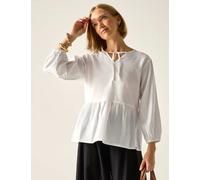 Regatta Primden Cotton Rich Tie Neck Blouse With Linen White