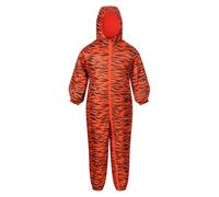 Regatta Kids Lightweight Printed Splat II Waterproof Puddle Suit Blaze Orange Tiger, Size: 2-3 yrs