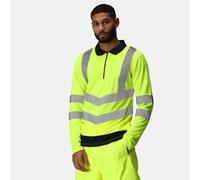 Regatta Mens Pro Hi Vis Long Sleeve Polo Shirt-M Hi Vis Yellow