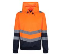 Regatta Professional Mens Overhead High-Vis Hoodie S Orange 100% Polyester Brushed Fleece ID Tech