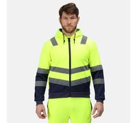 Regatta Pro Hi-Vis Mens Zip Up Hoodie Reflective Hooded Top
