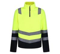 Regatta Professional Hi-Vis Fleece Top -TRF660 Half Zip Yellow & Navy