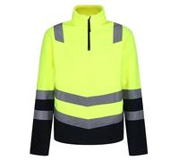 Regatta Professional Hi-Vis Fleece Top -TRF660 Half Zip Yellow & Navy