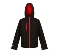Regatta Professional Kids 3 Layer Soft Shell Jacket - Black/Classic Red - 7-8 Years - Black/Classic Red - 100% Polyester