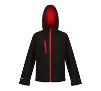 Regatta Professional Kids 3 Layer Soft Shell Jacket - Black/Classic Red - 7-8 Years - Black/Classic Red