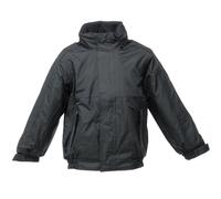 Regatta Jacket Dover - Waterproof Fleece-Lined Hooded - Kids 5-6 Years Black/Ash