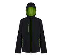Regatta Professional Mens 2 Layer Soft Shell Jacket - Black/Lime Green - 3XL - Black/Lime Green